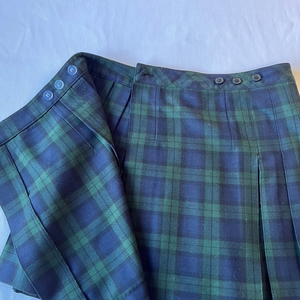 *FIRM PRICE* QMack Wrap Pleated Tartan Blackwatch Mini Skirt - Picture 8 of 11
